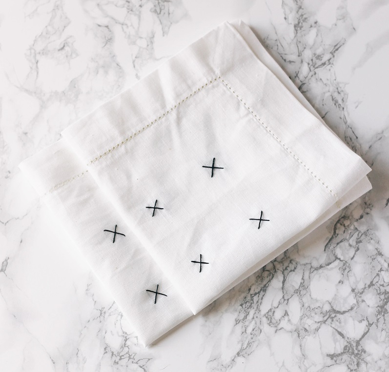 DIY Cross-Stitch Napkins